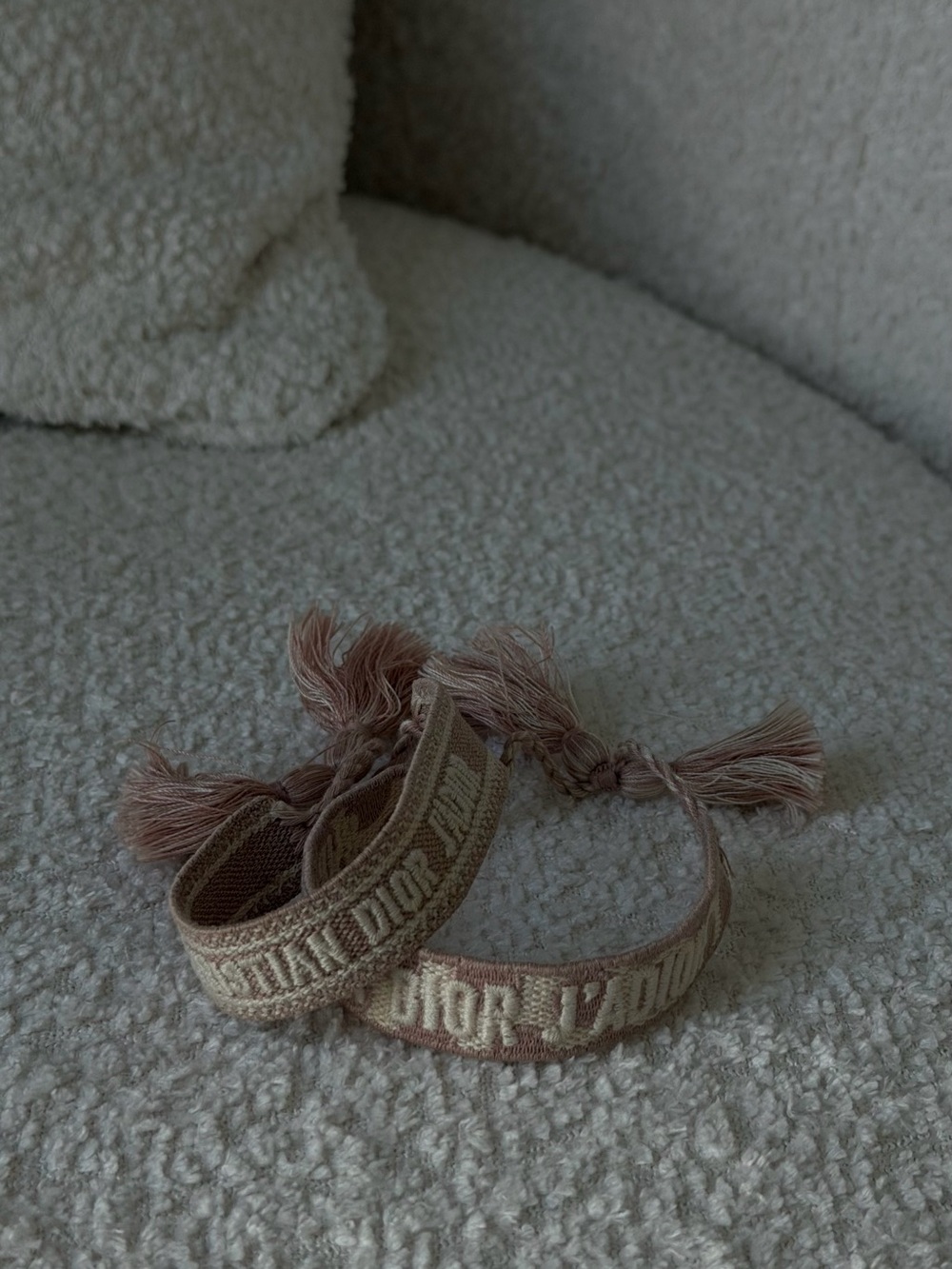 Dior J'Adior Woven Friendship Bracelets in Dusty Rose